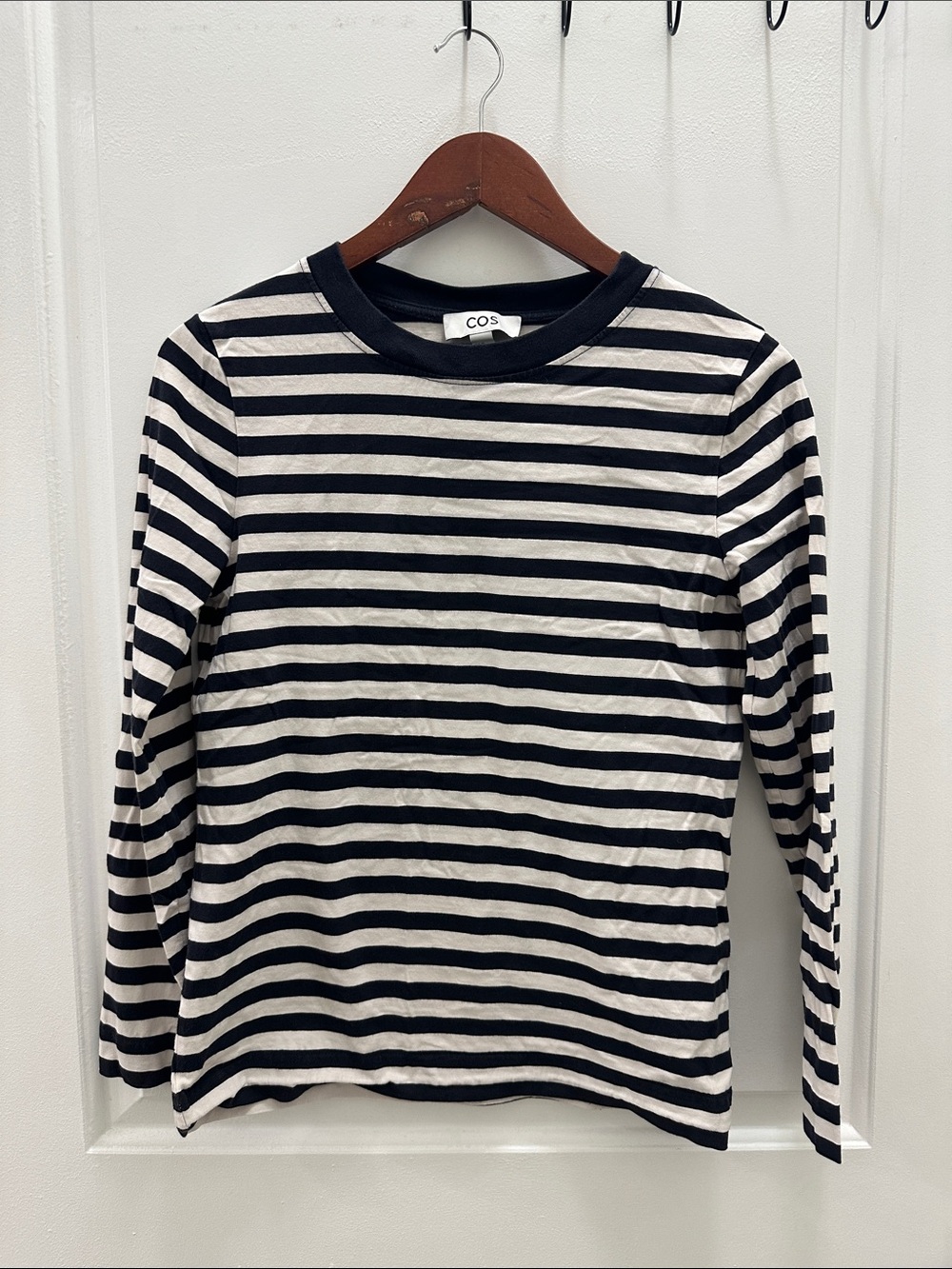 COS Black and White Striped Long Sleeve Tee
